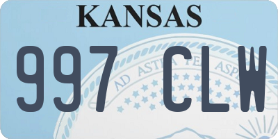KS license plate 997CLW