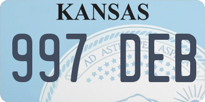 KS license plate 997DEB