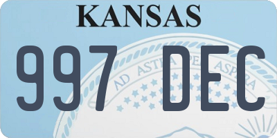 KS license plate 997DEC