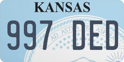 KS license plate 997DED