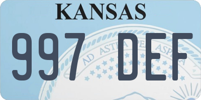 KS license plate 997DEF