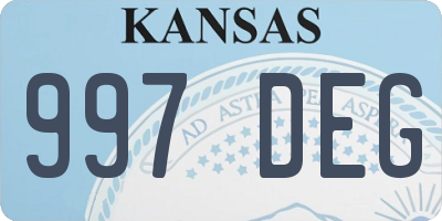 KS license plate 997DEG