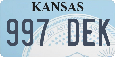 KS license plate 997DEK
