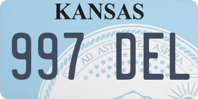 KS license plate 997DEL