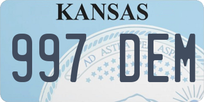 KS license plate 997DEM
