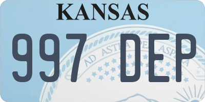 KS license plate 997DEP