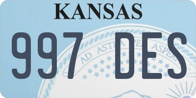 KS license plate 997DES