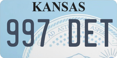 KS license plate 997DET