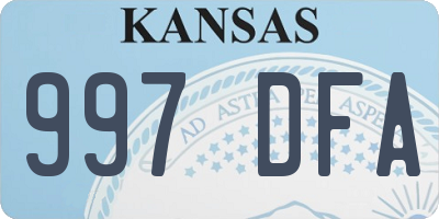KS license plate 997DFA