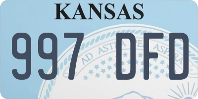 KS license plate 997DFD
