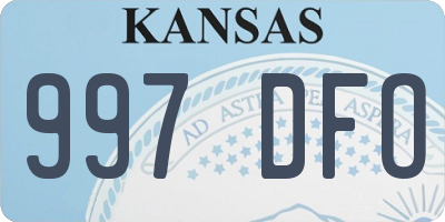 KS license plate 997DFO