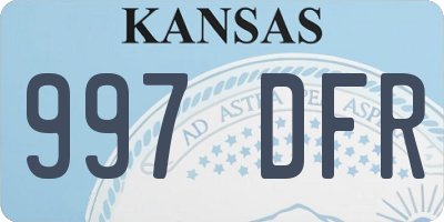 KS license plate 997DFR