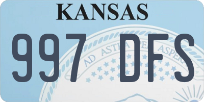 KS license plate 997DFS
