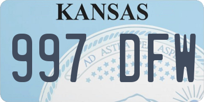 KS license plate 997DFW