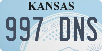 KS license plate 997DNS