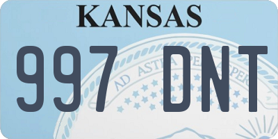 KS license plate 997DNT