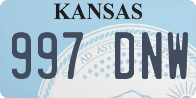 KS license plate 997DNW