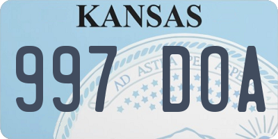 KS license plate 997DOA