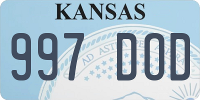 KS license plate 997DOD