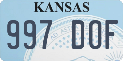KS license plate 997DOF
