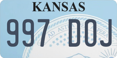 KS license plate 997DOJ