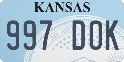 KS license plate 997DOK
