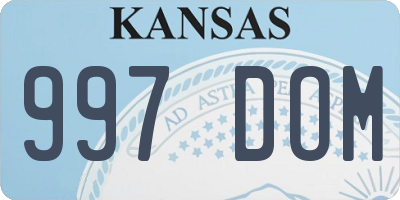 KS license plate 997DOM