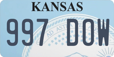 KS license plate 997DOW