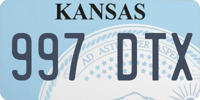 KS license plate 997DTX