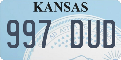 KS license plate 997DUD