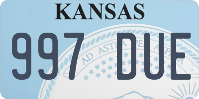 KS license plate 997DUE