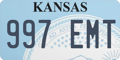 KS license plate 997EMT