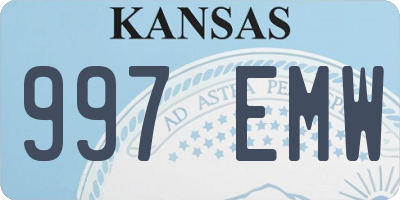 KS license plate 997EMW