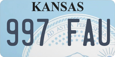 KS license plate 997FAU
