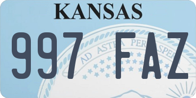 KS license plate 997FAZ