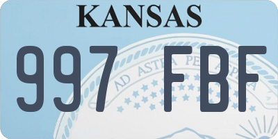 KS license plate 997FBF