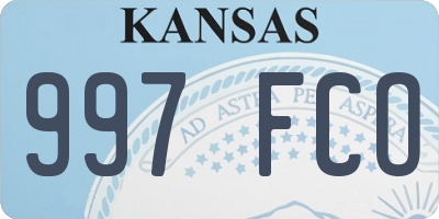 KS license plate 997FCO