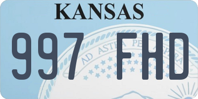 KS license plate 997FHD