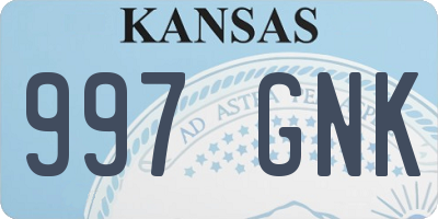 KS license plate 997GNK