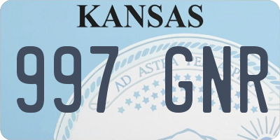 KS license plate 997GNR