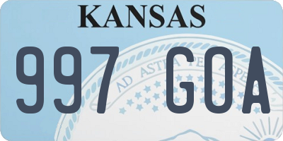 KS license plate 997GOA