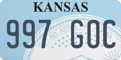KS license plate 997GOC