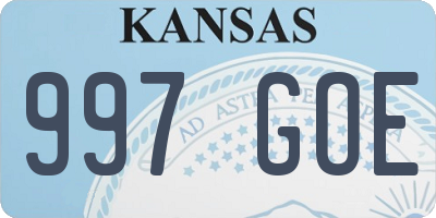 KS license plate 997GOE