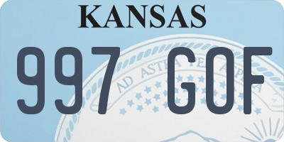 KS license plate 997GOF