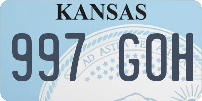 KS license plate 997GOH