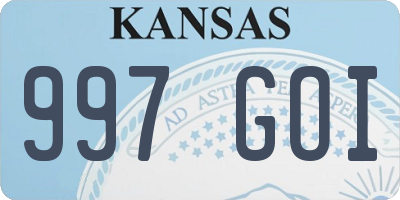 KS license plate 997GOI