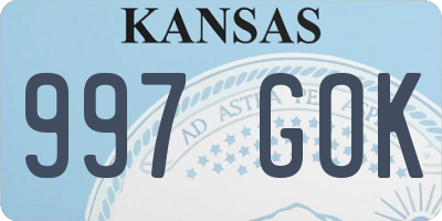 KS license plate 997GOK
