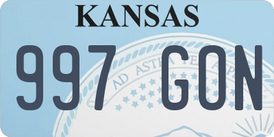 KS license plate 997GON