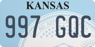 KS license plate 997GQC