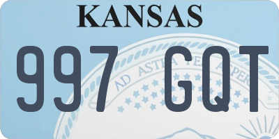 KS license plate 997GQT